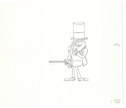 WC Fields Jay Ward Original Production Animation Cel Drawing 1970's AS-027