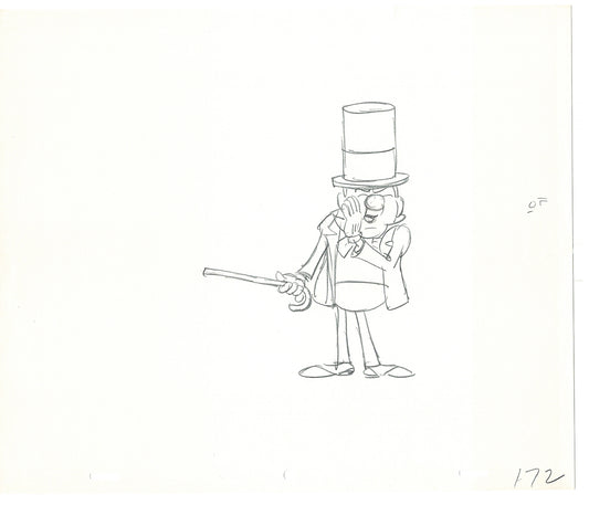WC Fields Jay Ward Original Production Animation Cel Drawing 1970's AS-028
