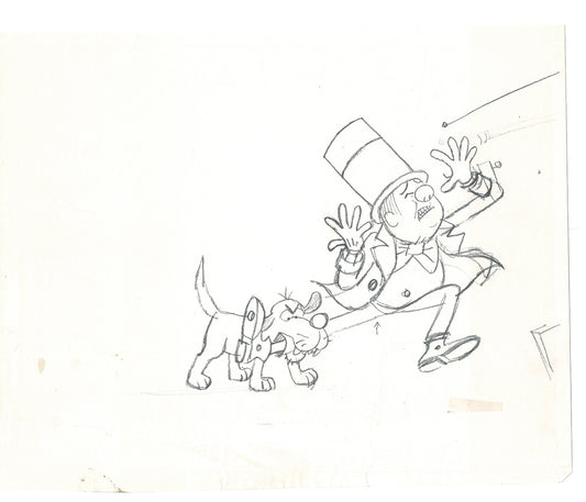 WC Fields Jay Ward Original Production Animation Cel Drawing 1970's AS-029