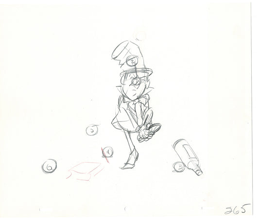 WC Fields Jay Ward Original Production Animation Cel Drawing 1970's AS-031