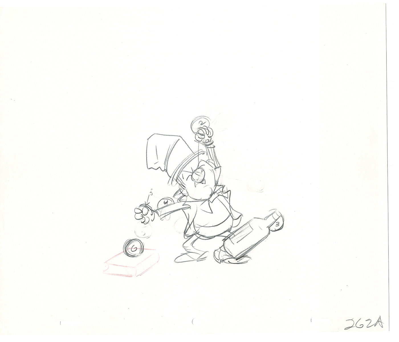 WC Fields Jay Ward Original Production Animation Cel Drawing 1970's AS-032