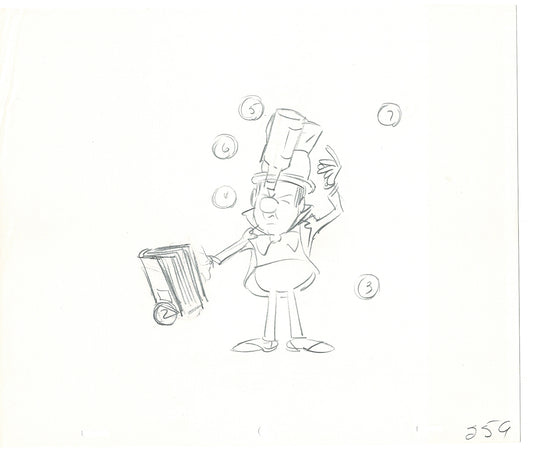 WC Fields Jay Ward Original Production Animation Cel Drawing 1970's AS-034