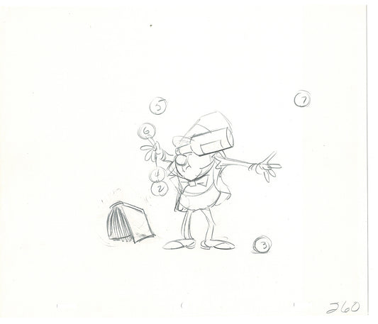 WC Fields Jay Ward Original Production Animation Cel Drawing 1970's AS-036