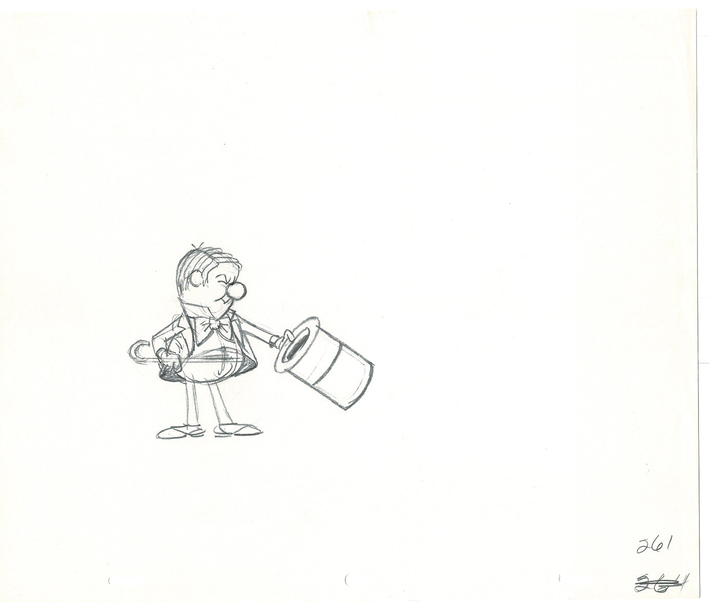 WC Fields Jay Ward Original Production Animation Cel Drawing 1970's AS-037