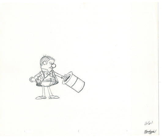 WC Fields Jay Ward Original Production Animation Cel Drawing 1970's AS-037