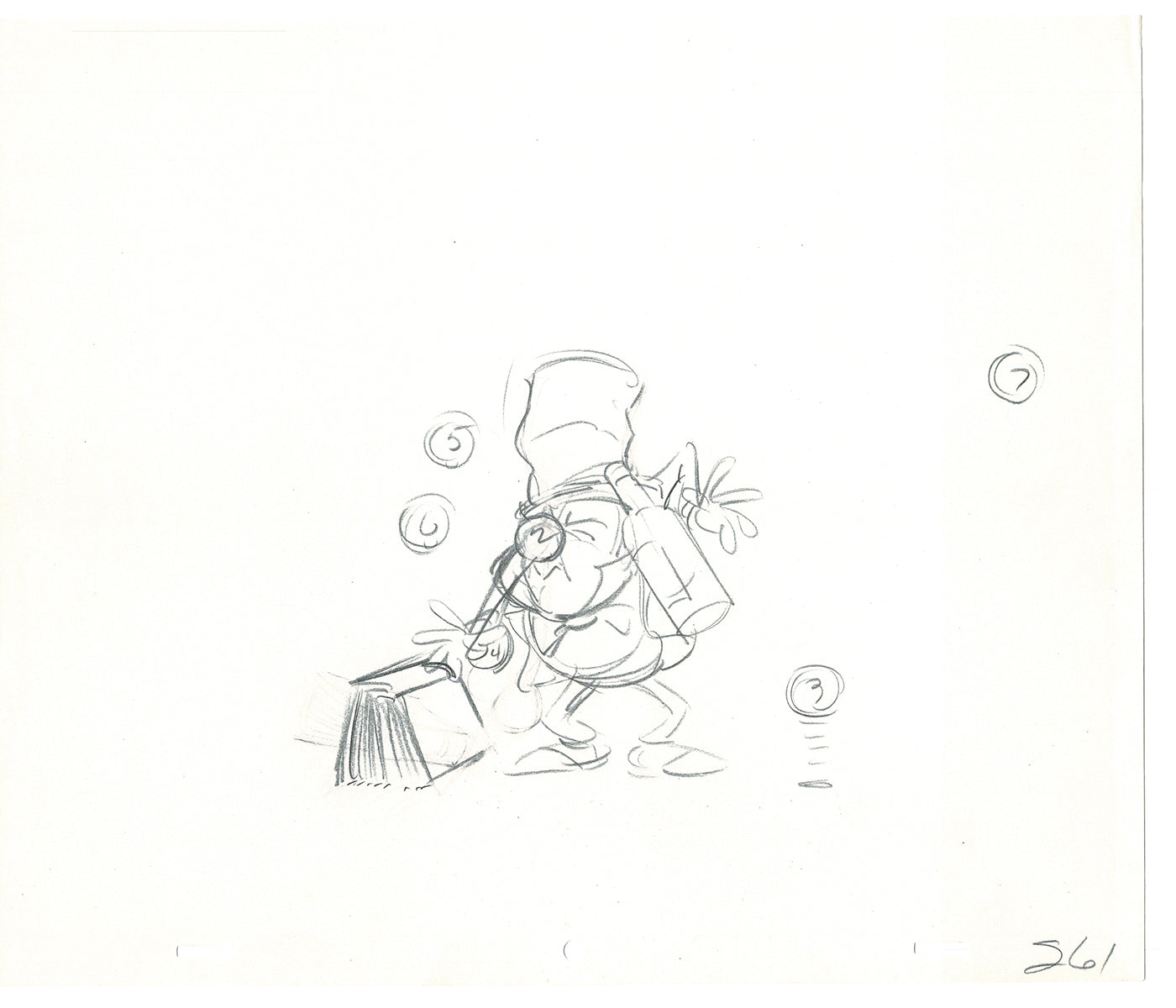 WC Fields Jay Ward Original Production Animation Cel Drawing 1970's AS-038