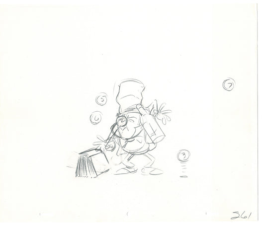 WC Fields Jay Ward Original Production Animation Cel Drawing 1970's AS-038