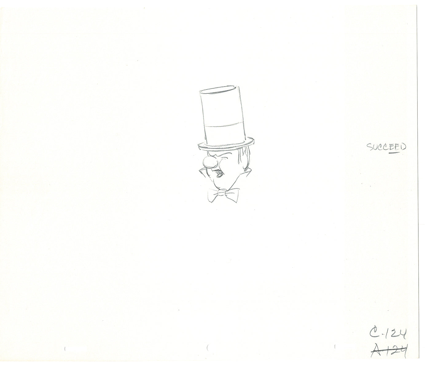 WC Fields Jay Ward Original Production Animation Cel Drawing 1970's AS-039