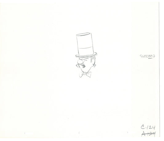 WC Fields Jay Ward Original Production Animation Cel Drawing 1970's AS-039
