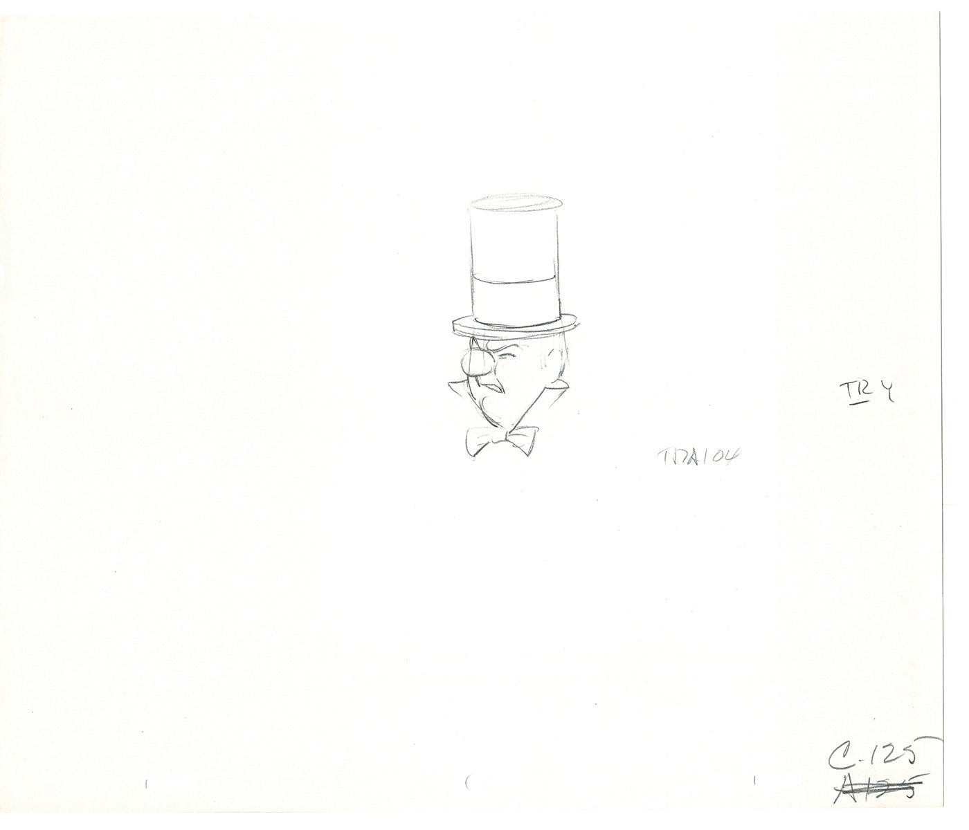 WC Fields Jay Ward Original Production Animation Cel Drawing 1970's AS-040