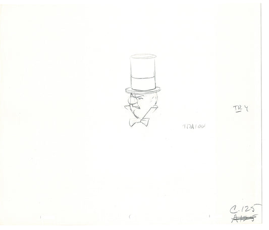 WC Fields Jay Ward Original Production Animation Cel Drawing 1970's AS-040