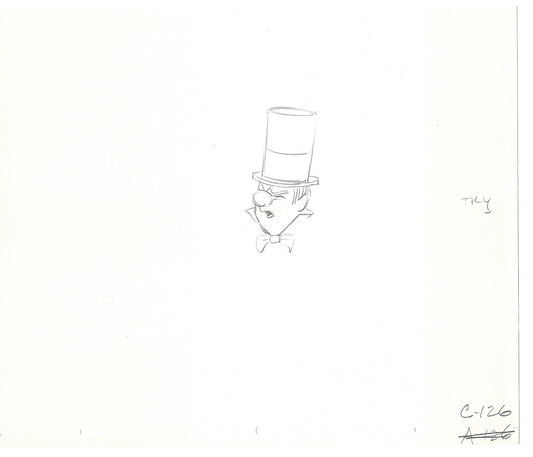 WC Fields Jay Ward Original Production Animation Cel Drawing 1970's AS-041