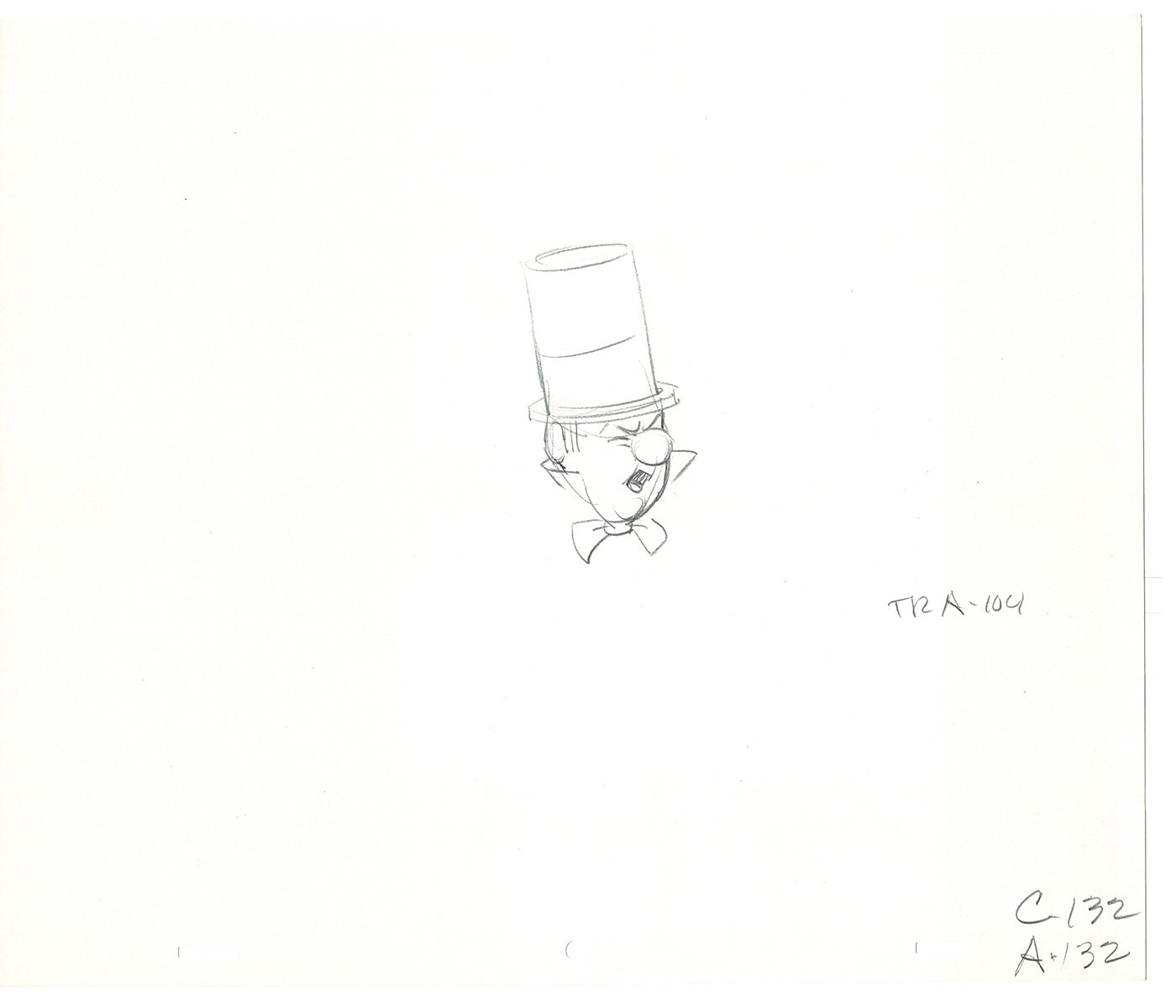 WC Fields Jay Ward Original Production Animation Cel Drawing 1970's AS-043