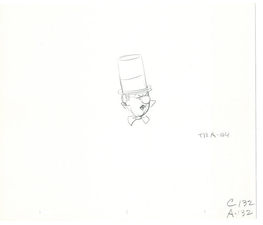 WC Fields Jay Ward Original Production Animation Cel Drawing 1970's AS-043