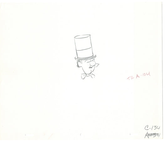 WC Fields Jay Ward Original Production Animation Cel Drawing 1970's AS-044