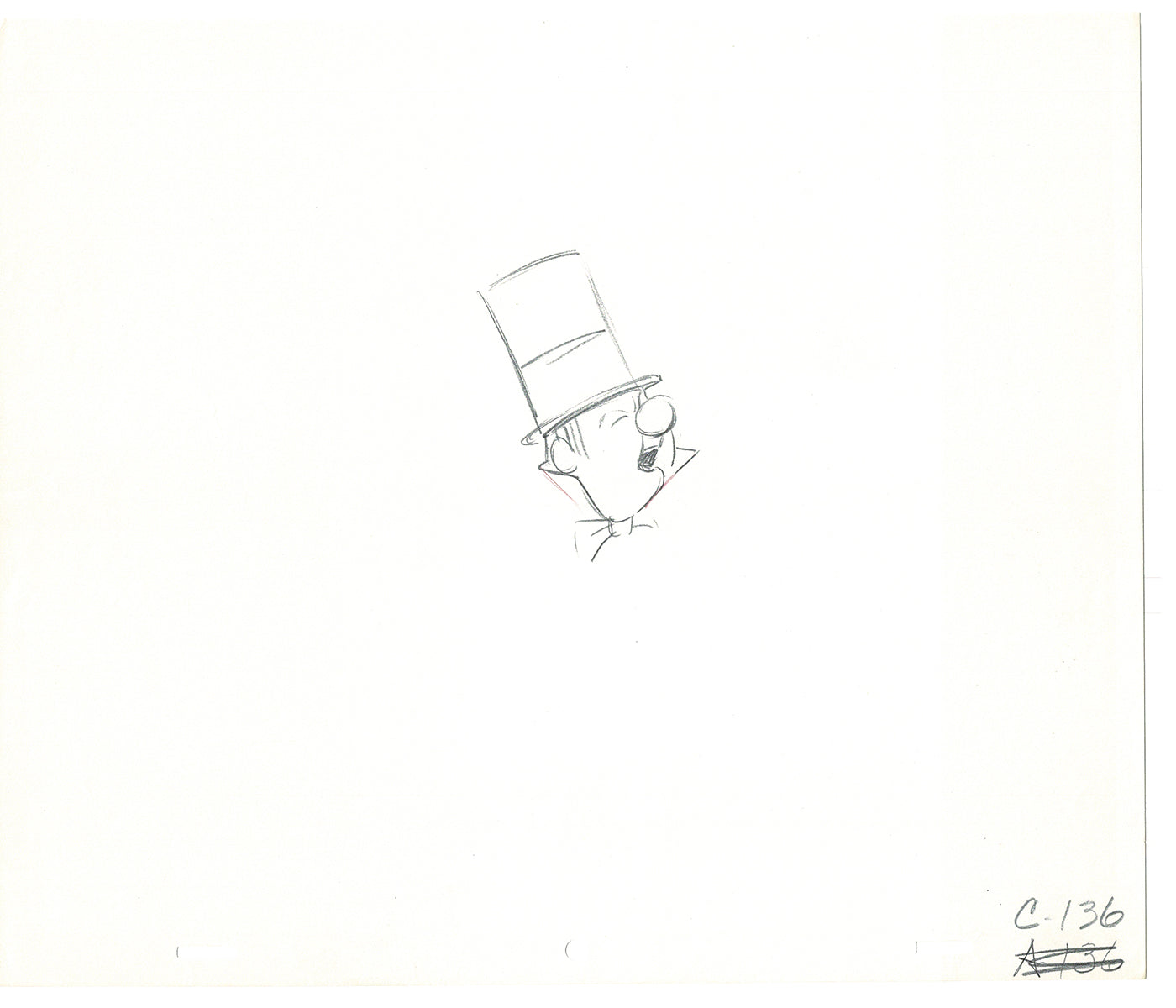 WC Fields Jay Ward Original Production Animation Cel Drawing 1970's AS-045