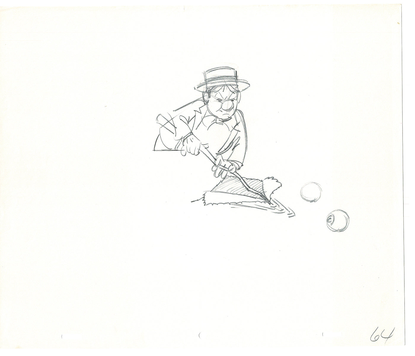 WC Fields Jay Ward Original Production Animation Cel Drawing 1970's AS-046