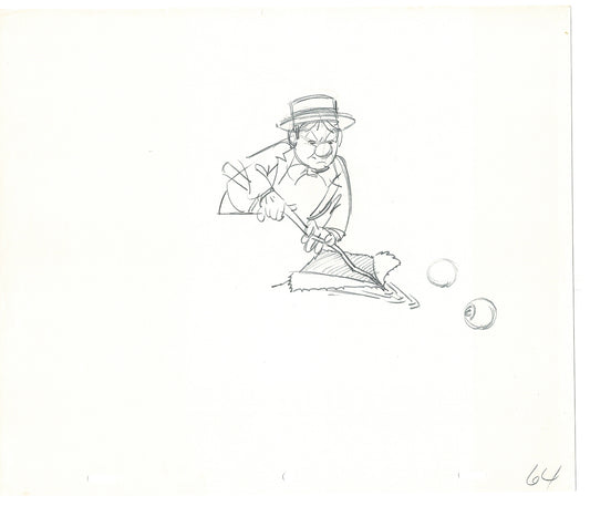 WC Fields Jay Ward Original Production Animation Cel Drawing 1970's AS-046