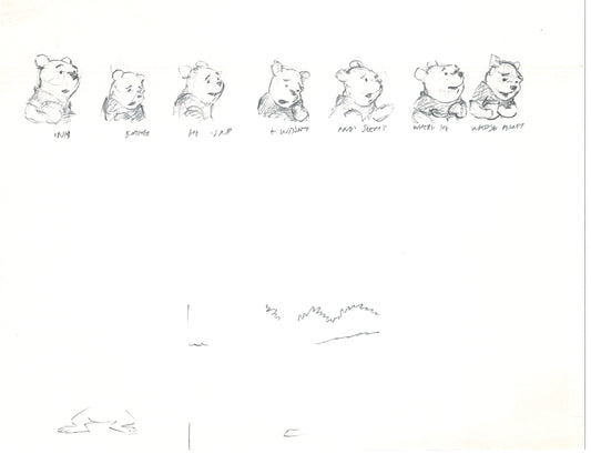 Winnie the Pooh Disney TV 1988 Production Drawing Animator's Estate Z003