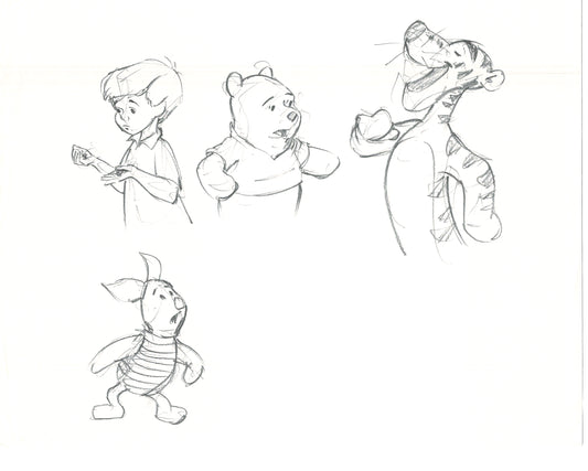 Winnie the Pooh Disney TV 1988 Production Drawing Animator's Estate Z004