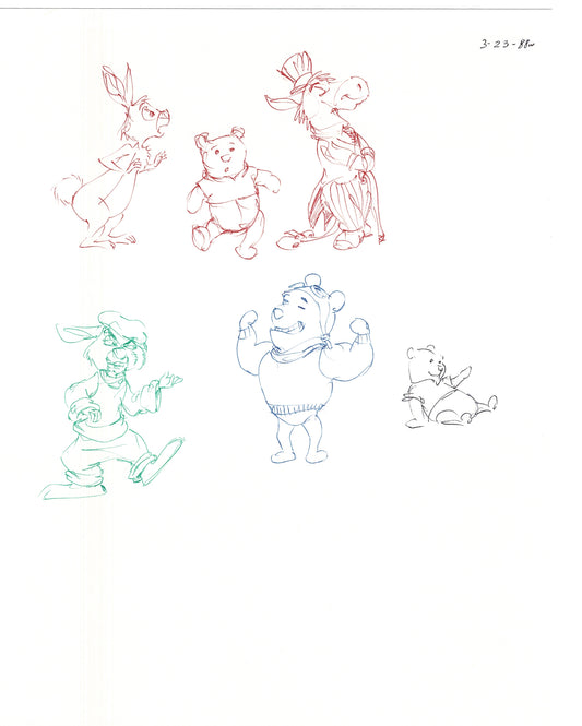 Winnie the Pooh Disney TV 1988 Production Drawing Animator's Estate Z009