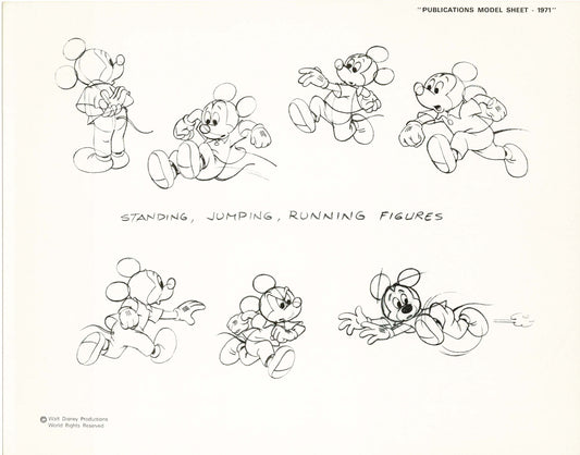 Walt Disney Mickey Mouse Print Publications Model Sheet 1971 Animators Estate 016