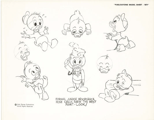 Walt Disney Huey Dewey and Louie Print Publications Model Sheet 1971 Animators Estate 021