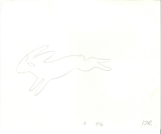 Watership Down Black Rabbit Inle 1978 Production Animation Cel Drawing with Linda Jones Enterprise Seal n Certificate of Authenticity BR11