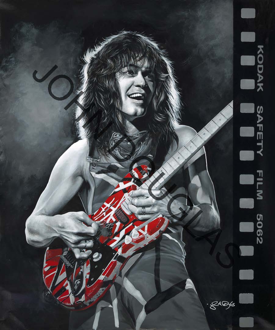 John Douglas SIGNED Drummer for Aerosmith Where Have All The Good Times Gone Limited Edition Canvas Print of Eddie Van Halen - Choose Your Edition