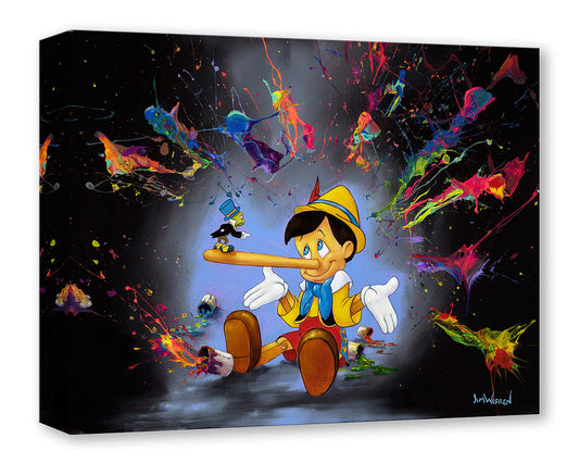 Pinocchio and Jiminy Cricket Walt Disney Fine Art Jim Warren Limited Ed of 1500 Treasures on Canvas Print TOC - Who Spilled the Paint