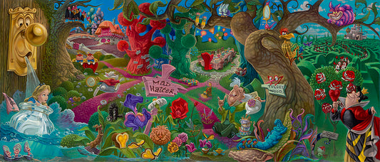 Alice in Wonderland Walt Disney Fine Art Jared Franco Signed Limited Edition of 195 Print on Canvas "Wonderland" - REGULAR EDITION