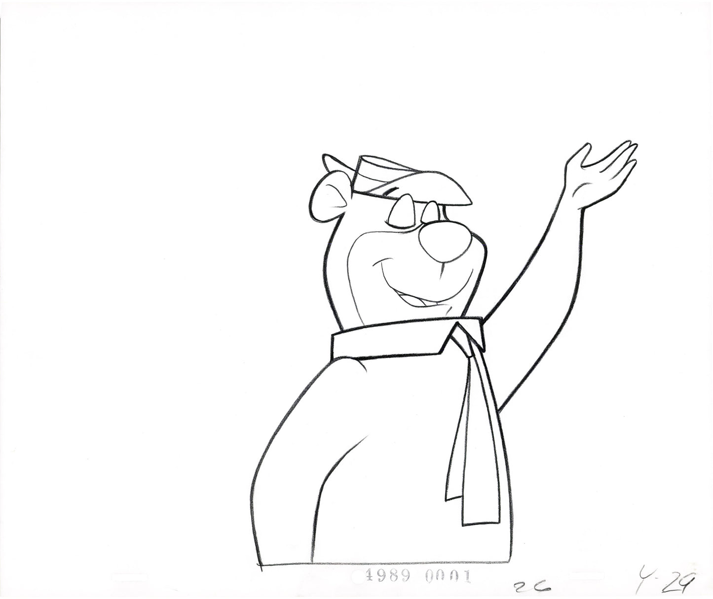 Yogi Bear Animation Production Cel Cartoon Drawing Hanna Barbera 1980's Y9