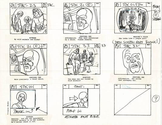 Young Sentinels / Space Sentinels 1977 Production Animation Storyboard Page Filmation A-010