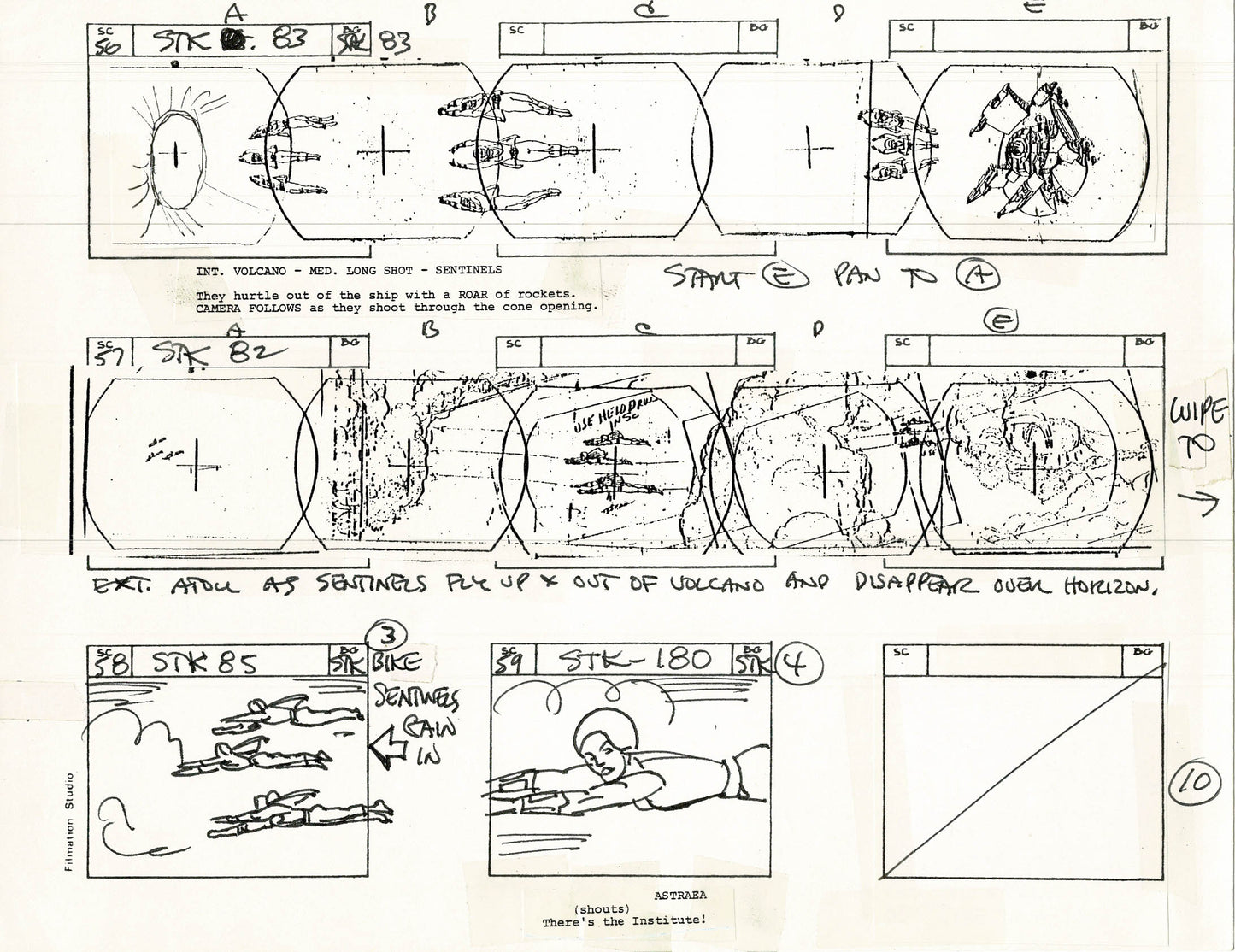 Young Sentinels / Space Sentinels 1977 Production Animation Storyboard Page Filmation A-011