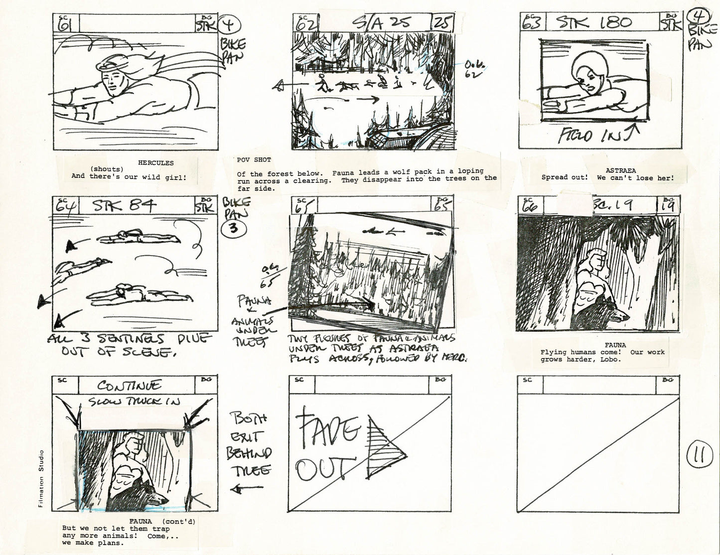 Young Sentinels / Space Sentinels 1977 Production Animation Storyboard Page Filmation A-013