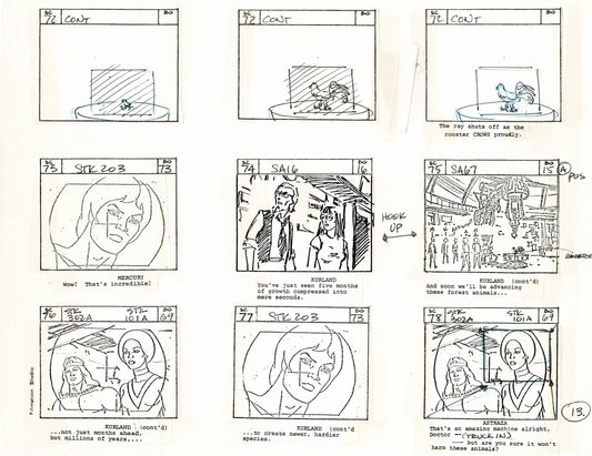 Young Sentinels / Space Sentinels 1977 Production Animation Storyboard Page Filmation A-015