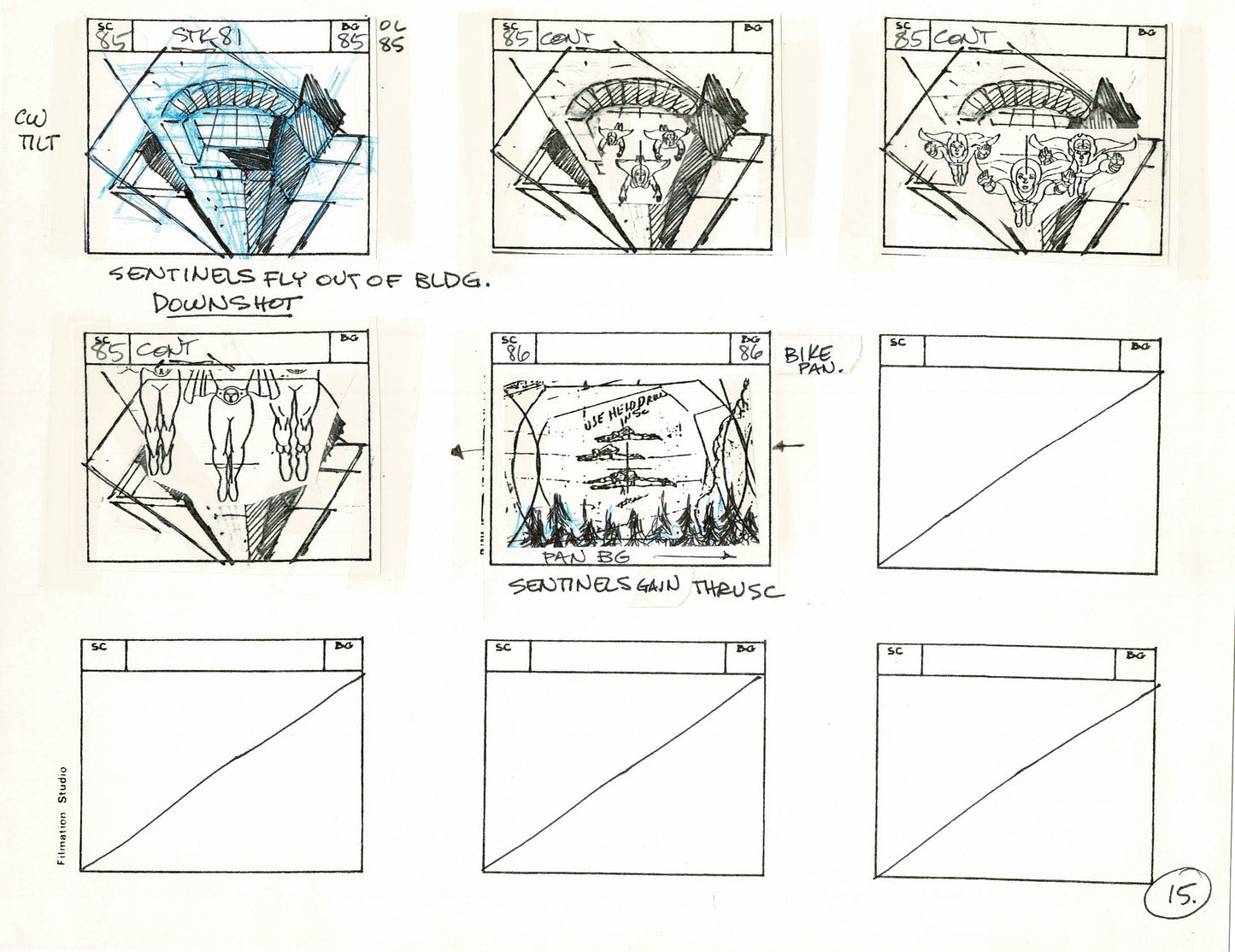 Young Sentinels / Space Sentinels 1977 Production Animation Storyboard Page Filmation A-017