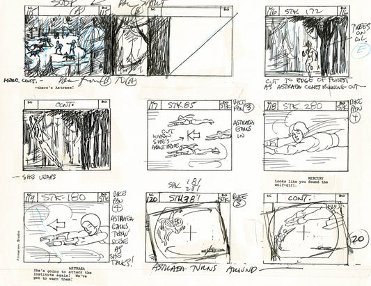 Young Sentinels / Space Sentinels 1977 Production Animation Storyboard Page Filmation A-022