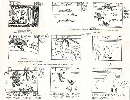 Young Sentinels / Space Sentinels 1977 Production Animation Storyboard Page Filmation A-023