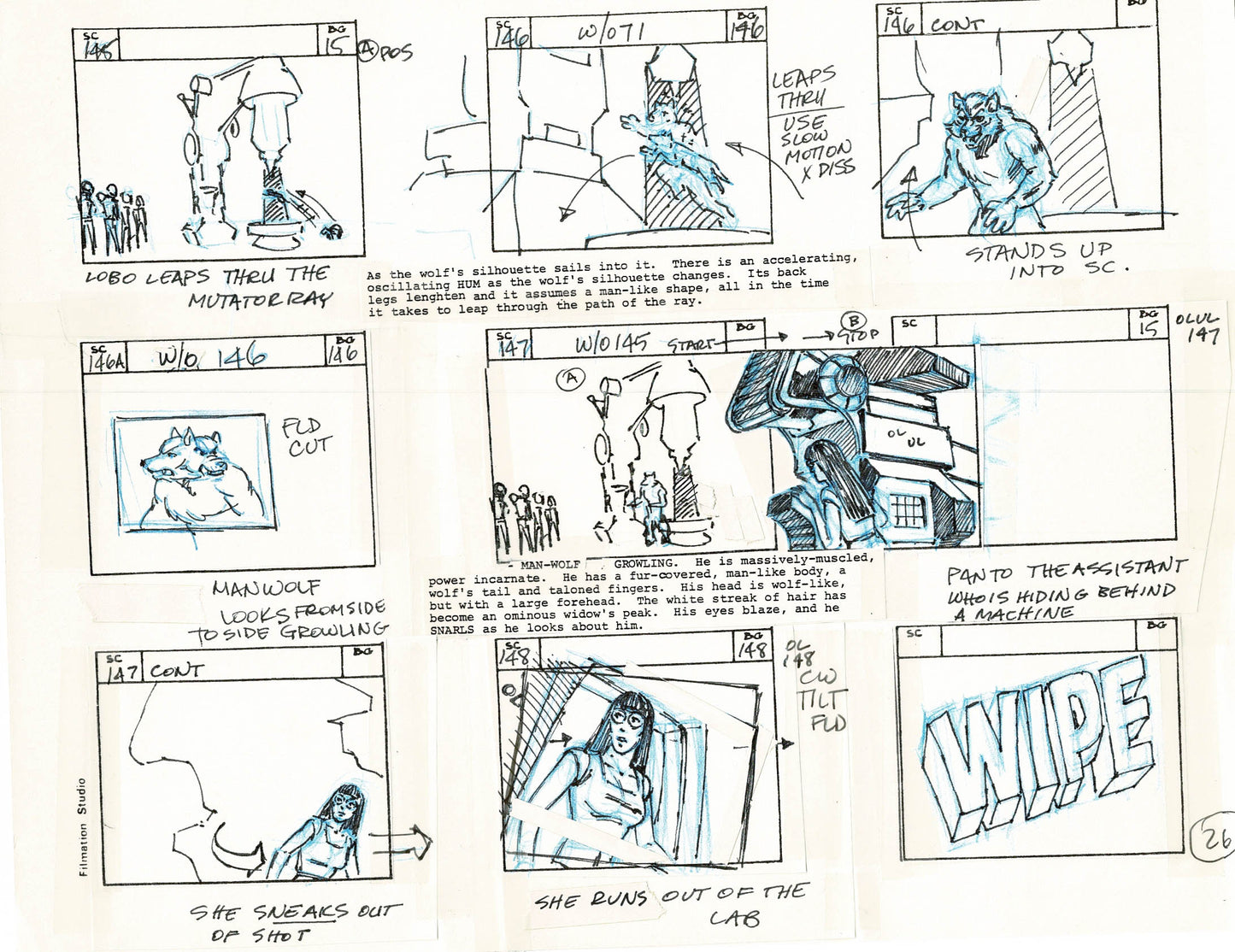 Young Sentinels / Space Sentinels 1977 Production Animation Storyboard Page Filmation A-028