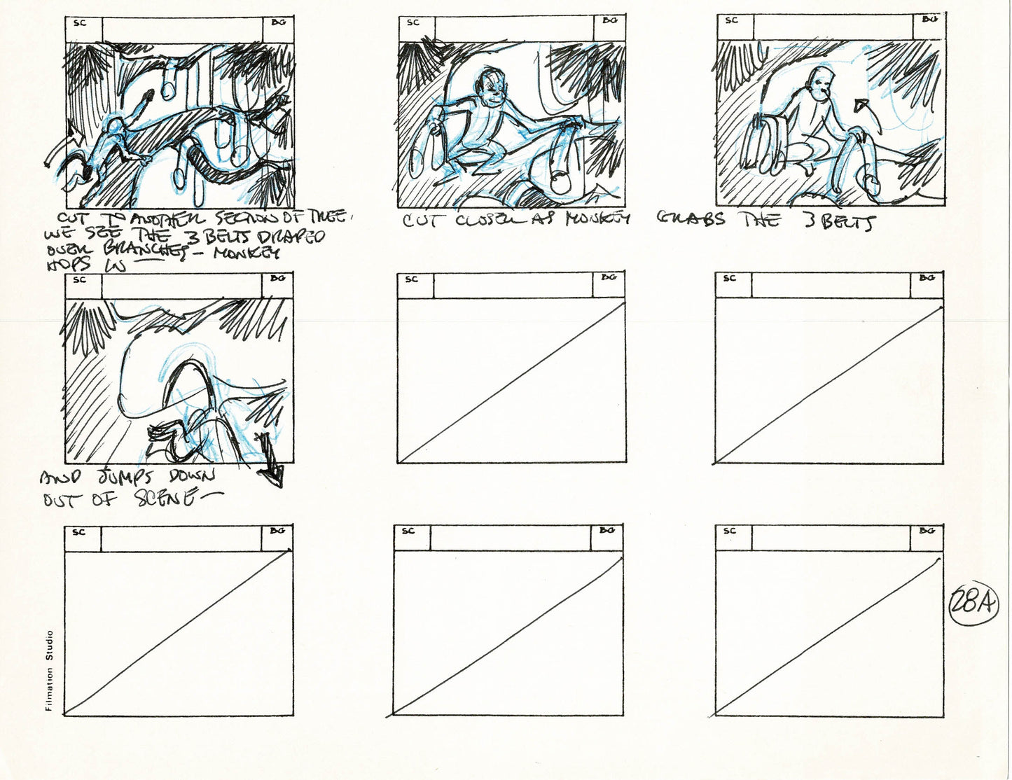 Young Sentinels / Space Sentinels 1977 Production Animation Storyboard Page Filmation A-031