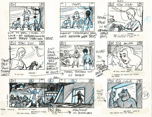 Young Sentinels / Space Sentinels 1977 Production Animation Storyboard Page Filmation A-032