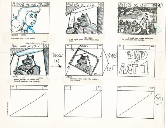 Young Sentinels / Space Sentinels 1977 Production Animation Storyboard Page Filmation A-033