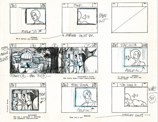 Young Sentinels / Space Sentinels 1977 Production Animation Storyboard Page Filmation A-037