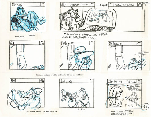 Young Sentinels / Space Sentinels 1977 Production Animation Storyboard Page Filmation A-042