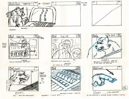 Young Sentinels / Space Sentinels 1977 Production Animation Storyboard Page Filmation A-044