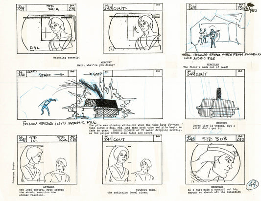 Young Sentinels / Space Sentinels 1977 Production Animation Storyboard Page Filmation A-047