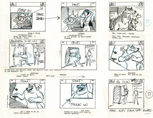 Young Sentinels / Space Sentinels 1977 Production Animation Storyboard Page Filmation A-054