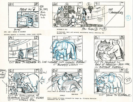 Young Sentinels / Space Sentinels 1977 Production Animation Storyboard Page Filmation A-058