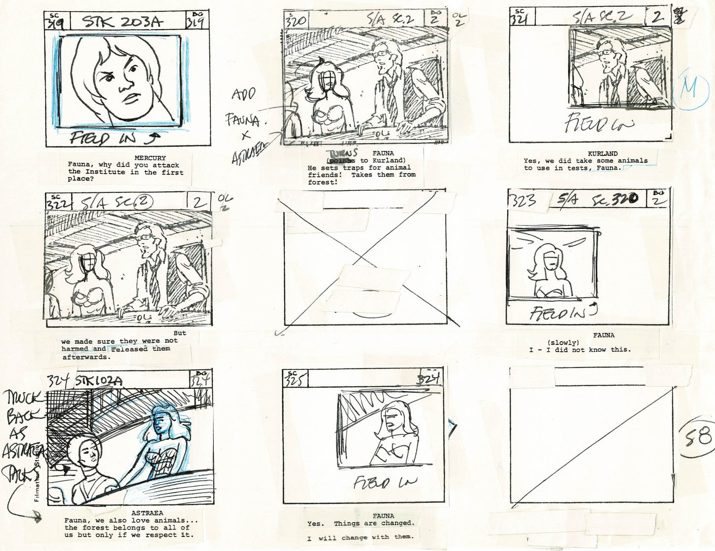 Young Sentinels / Space Sentinels 1977 Production Animation Storyboard Page Filmation A-061